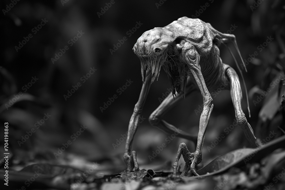 Strange Creature, Black and White Photograph Strange Creature, Black and White Photograph