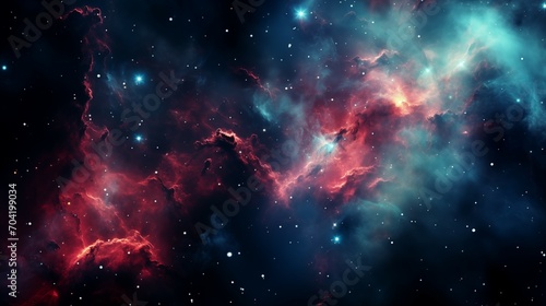 Galactic Nebulae  Vivid Hues of Magenta and Sapphire Wallpaper Background