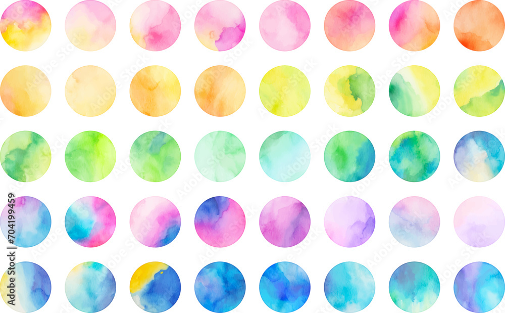 watercolor vector circle set: background for titles and logos