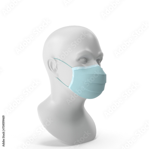 Realistic Medical Mask 3D Model - Detailed PNG File for Healthcare Equipment Design