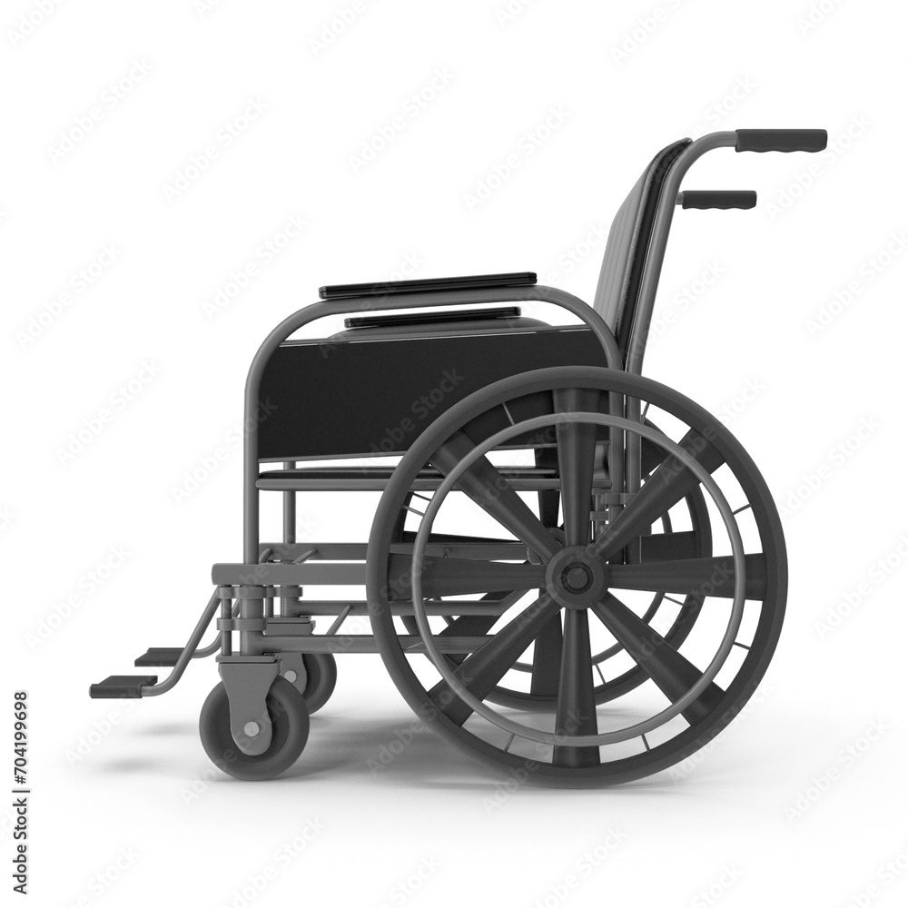 Realistic Wheelchair 3D Model - High-Quality PNG for Medical Equipment Design