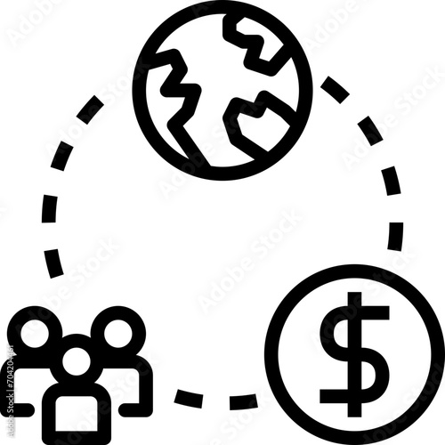 triple bottom line outline icon