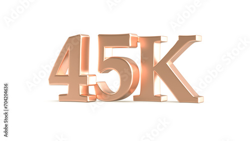 45K Number Follows 3D Render photo