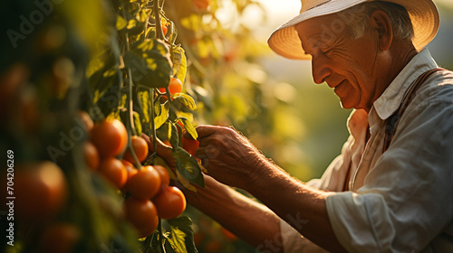 man picking tomatoes, Generative AI