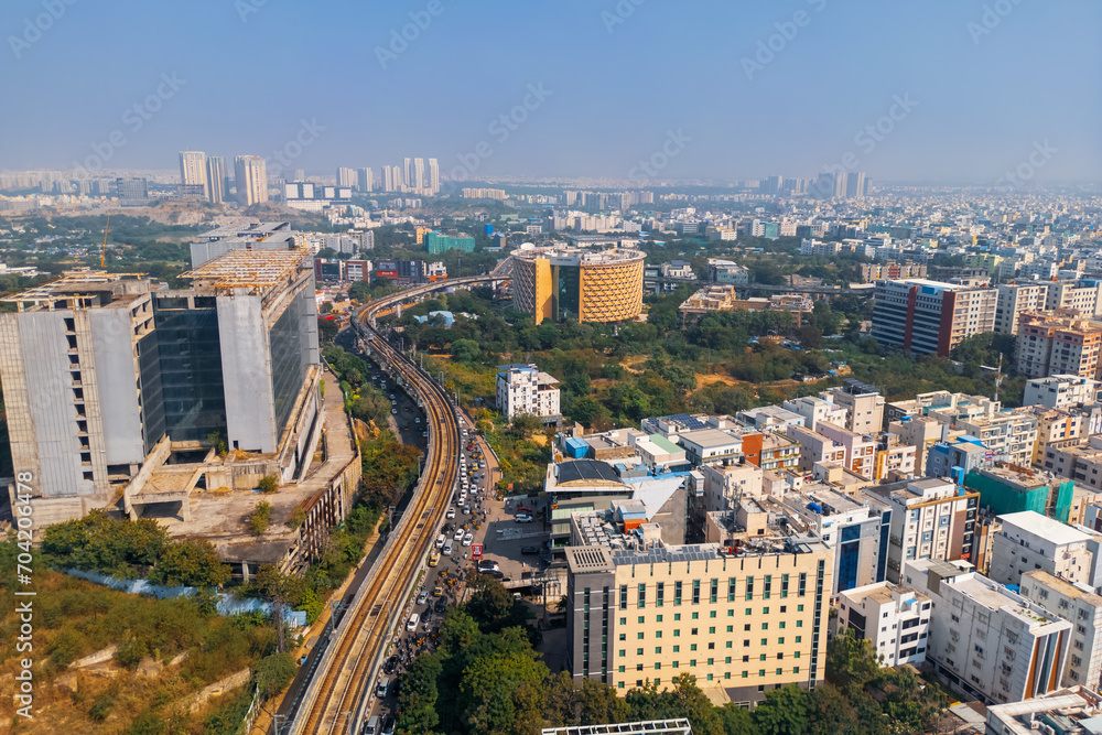 Hitec city with in Hyderabad city a major Information technology hub in India.