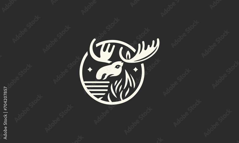 Fototapeta premium moose vector illustration logo design creative