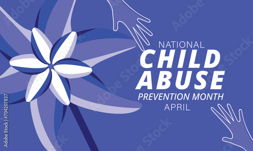 National child abuse prevention month. background, banner, card, poster, template. Vector illustration. photo
