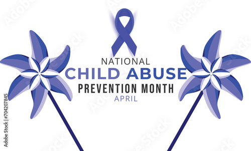 National child abuse prevention month. background, banner, card, poster, template. Vector illustration.
