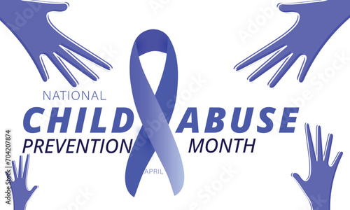 National child abuse prevention month. background, banner, card, poster, template. Vector illustration.