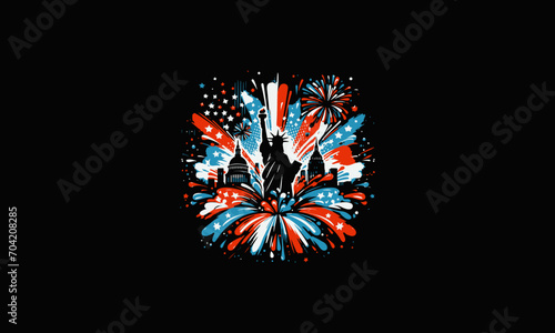 independence american vector illustration flat design photo