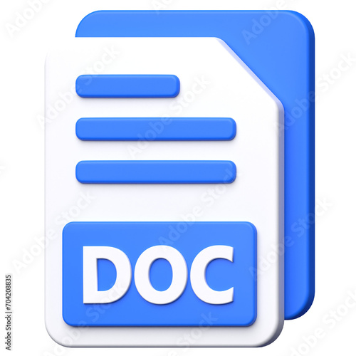 DOC File Format 3D Icon