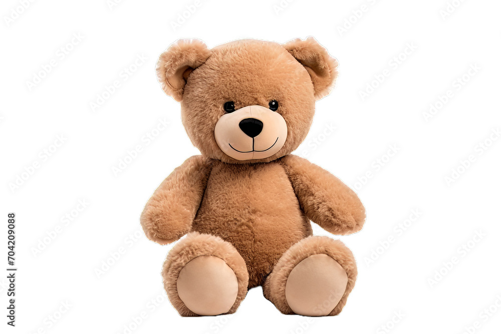 Brown teddy bear isolated on transparent background.  Valentine's gift. Anniversary's gift. Birthday's gift. Happy Valentine's Day.