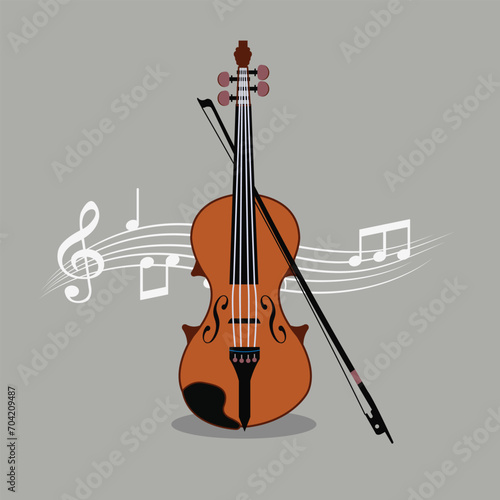 Violin: a harmonious instrument emitting beauty through plucked strings. Present in classical orchestras and diverse genres, it portrays the elegance and richness of music