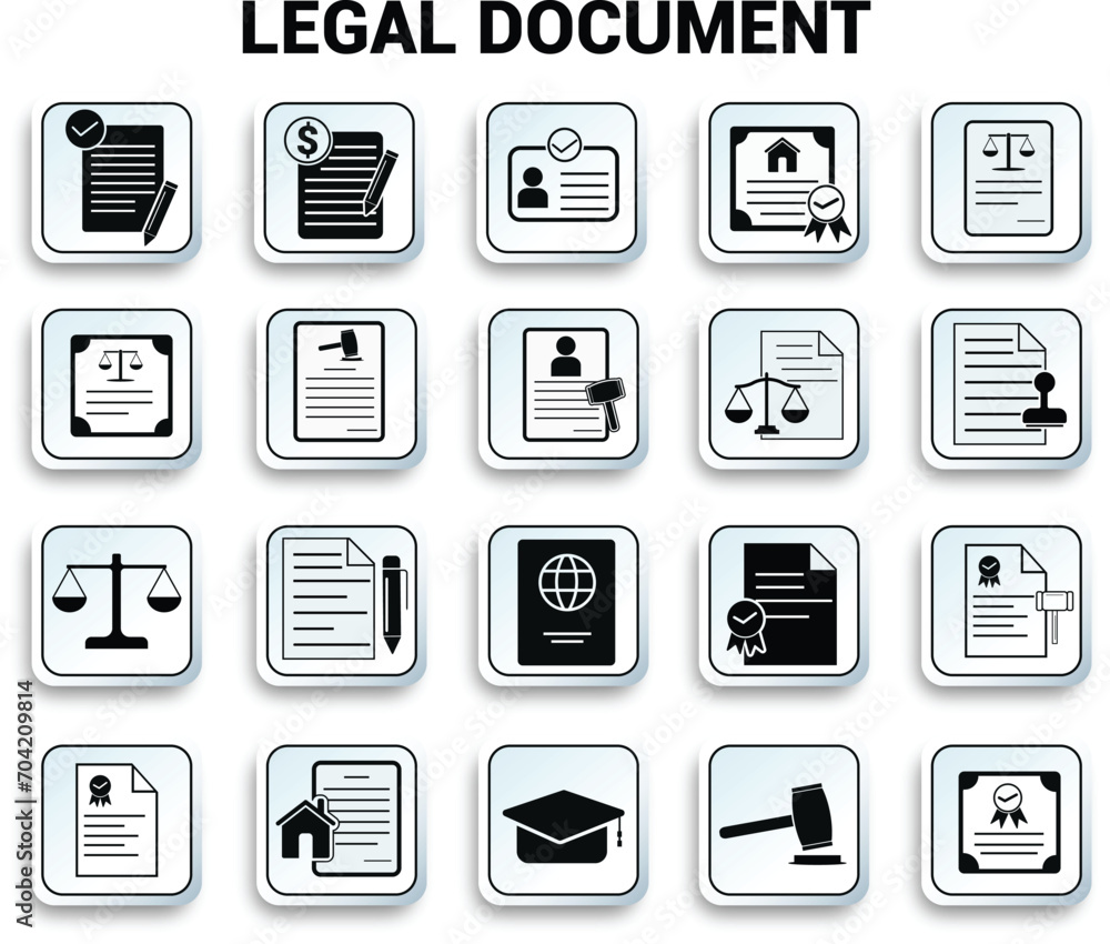 Legal document icon set Vector illustration design Legal document icon set Vector illustration design