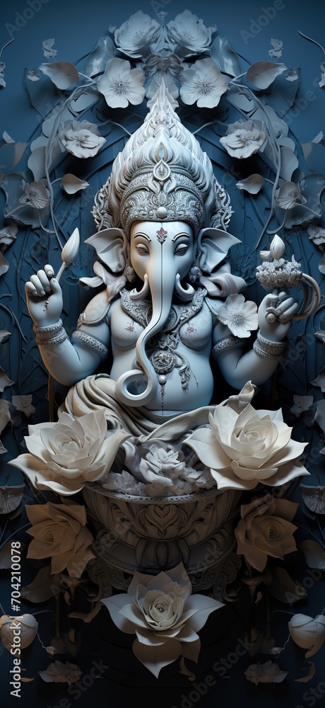 3D rendering of a Hindu god with an elephant head