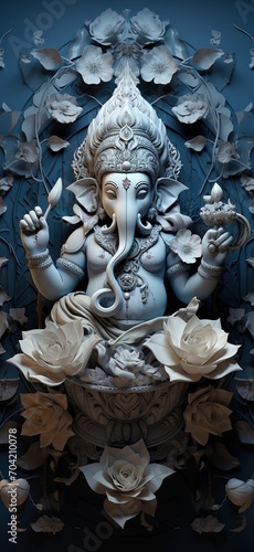 3D rendering of a Hindu god with an elephant head