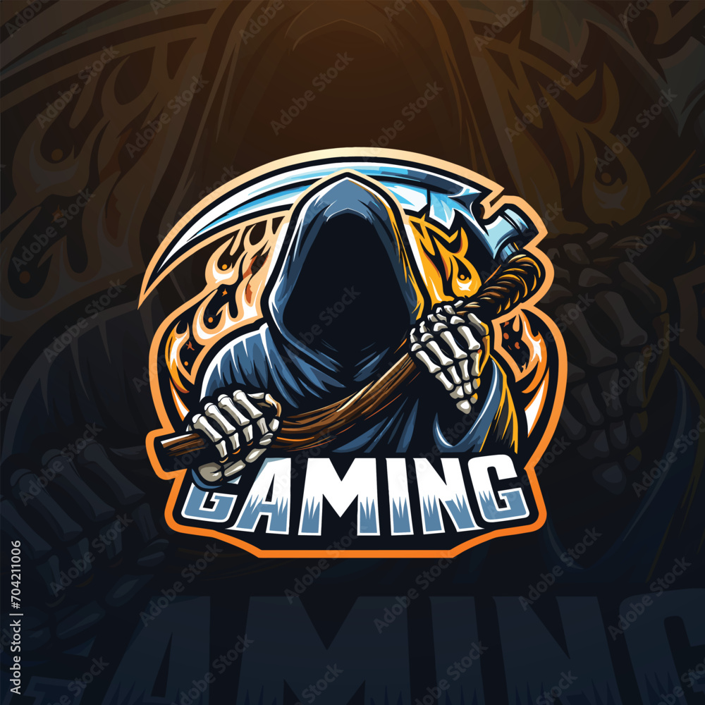 streamer gamer hooded mascot esport logo design