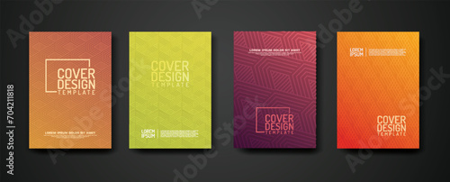 set cover Design template with geometric lines textured pattern background and dynamic gradation color
