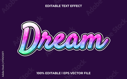 Vector dream editable font. typography template text effect. lettering vector illustration logo