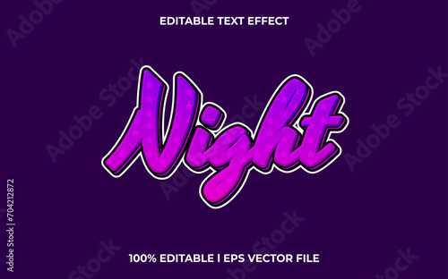 Vector night editable font. typography template text effect. lettering vector illustration logo