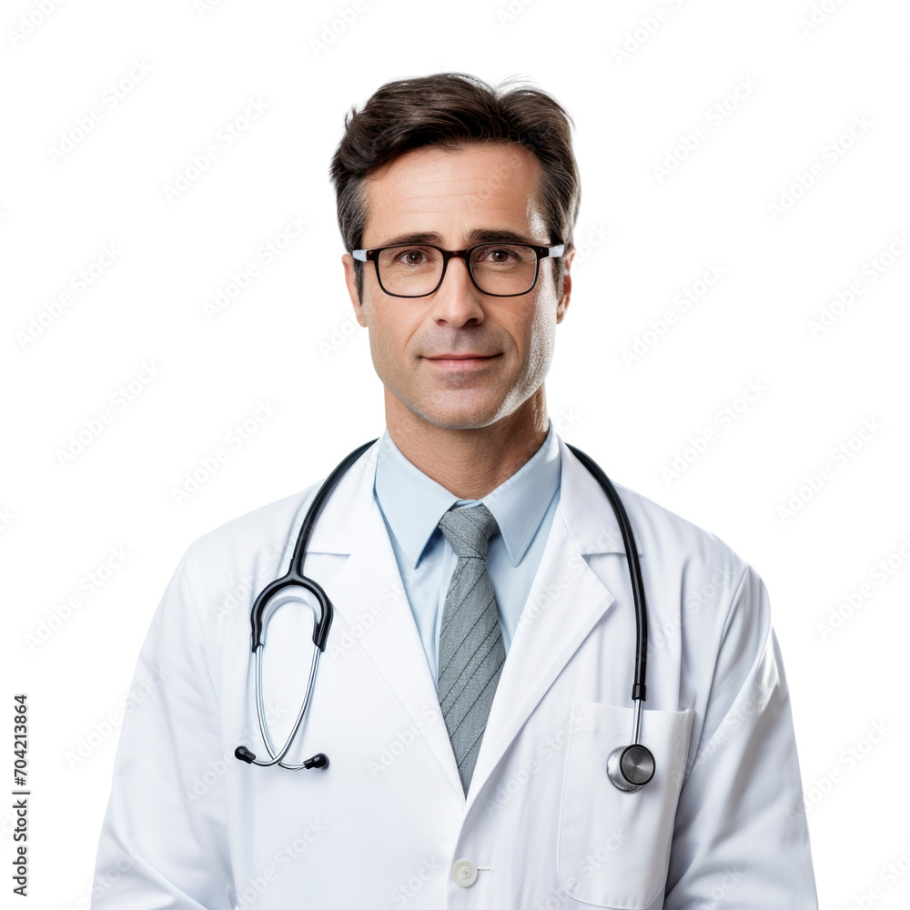 Fototapeta premium Professional specialist medical doctor transparent background