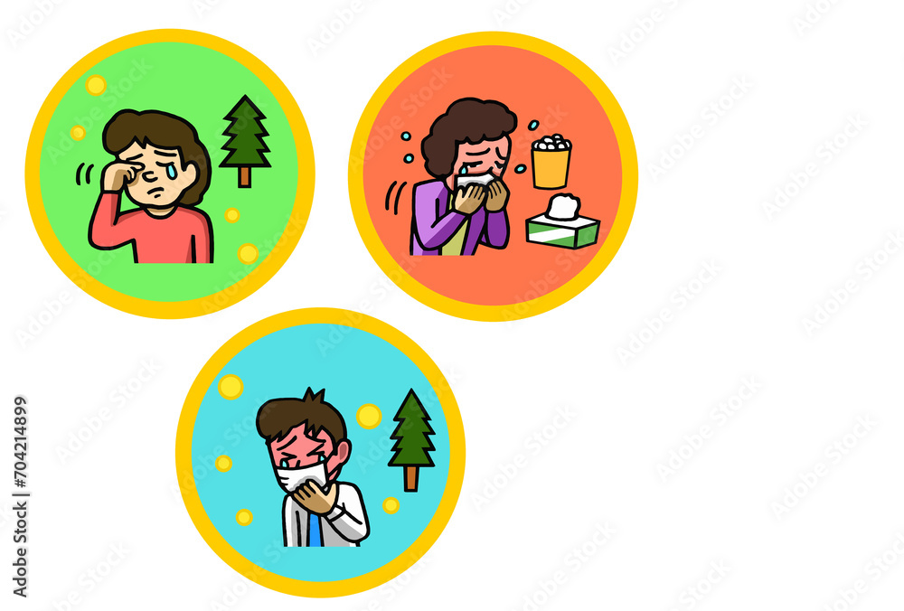 Fototapeta premium 花粉症 まとめ イラスト