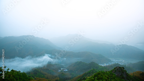 Roofji Mountain, Lu'an City, Anhui Province - the view of the mountain to the sky in foggy weather