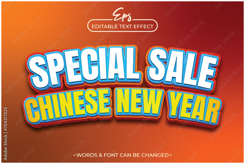 Fototapeta premium Special sale chinese new year text effect