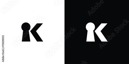 The initial K key logo design is simple and unique photo