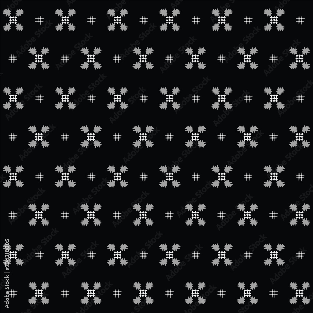 Japanese Embroidery Cross Square Vector Seamless Pattern Japanese Embroidery Cross Square Vector Seamless Pattern