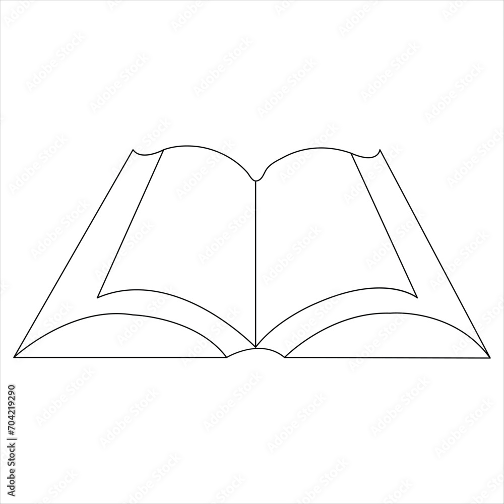 Continuous single line open book art drawing vector style illustration Continuous single line open book art drawing vector style illustration