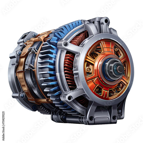 Alternator isolated on a transparent background