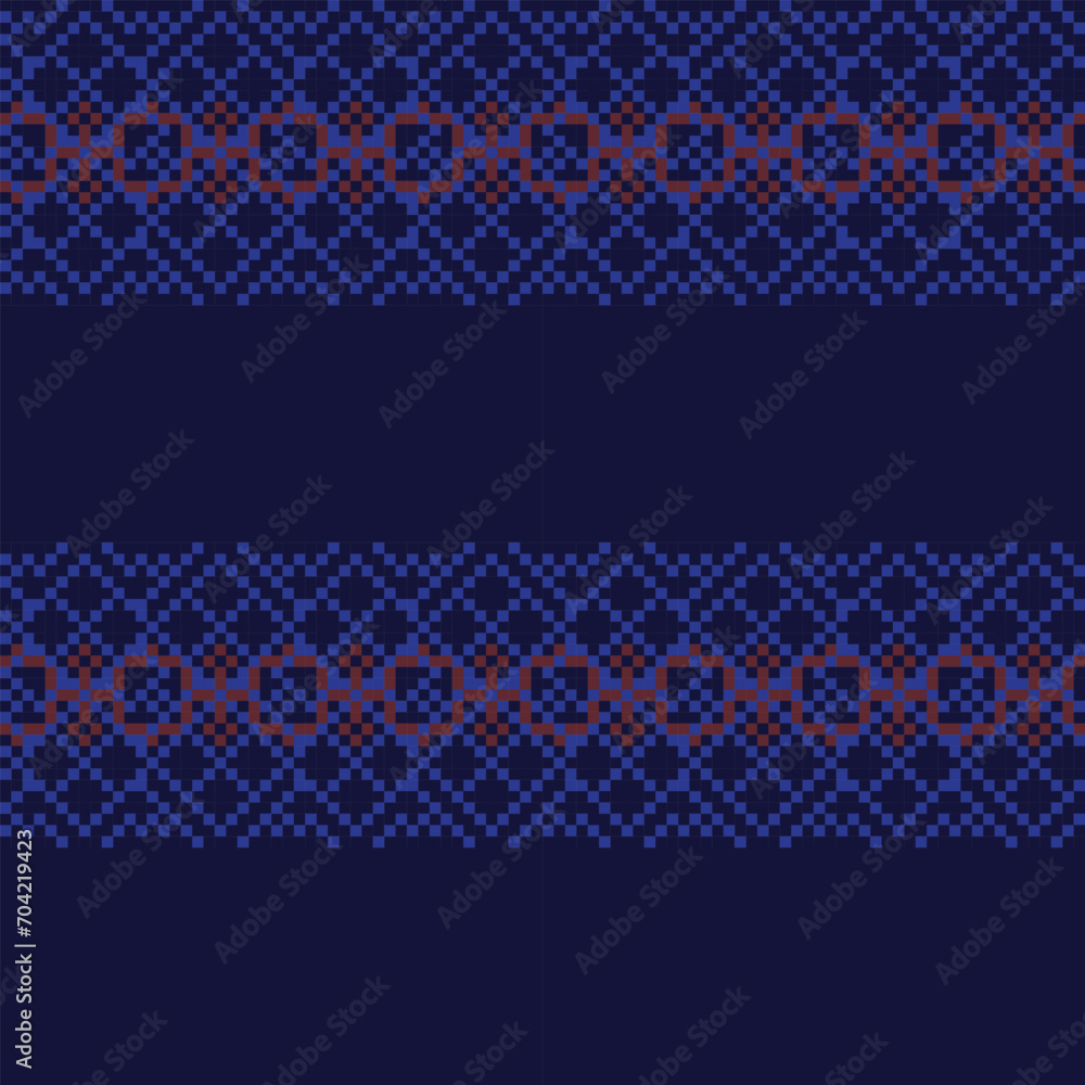 Red Snowflakes Fair Isle Seamless Pattern Design Red Snowflakes Fair Isle Seamless Pattern Design