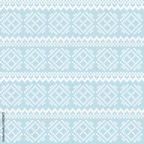 Pastels Snowflakes Fair Isle Seamless Pattern Design