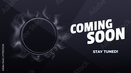 Futuristic Coming Soon Banner with Circular Brilliance and Modern Typography