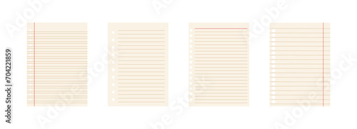 Vintage paper sheet with line blank paper for journaling decoration illustration vector