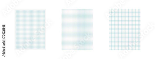 Set of paper sheet with grid line illustration vector