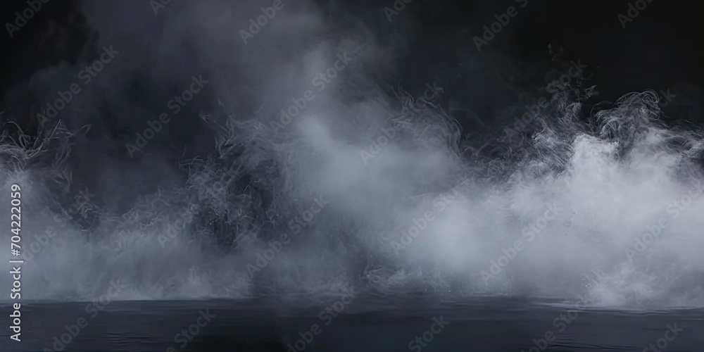 Enigmatic smoke elegance. Captivating composition of abstract black background with wisps of textured motion white light and ethereal mist creating dreamy and mysterious atmosphere Enigmatic smoke elegance. Captivating composition of abstract black background with wisps of textured motion white light and ethereal mist creating dreamy and mysterious atmosphere