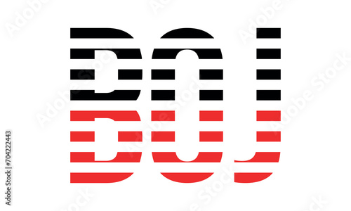 BOJ three initial letter iconic line negative space minimal logo design vector template. monogram, abstract, wordmark, business, typography, minimalist, brand, company, flat, modern, unique, simple