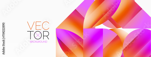 Serene gradient template. Circles and triangles mingle in minimalist perfection. Gentle fusion of forms and hues creates balanced yet captivating backdrop, embodying modern sophistication