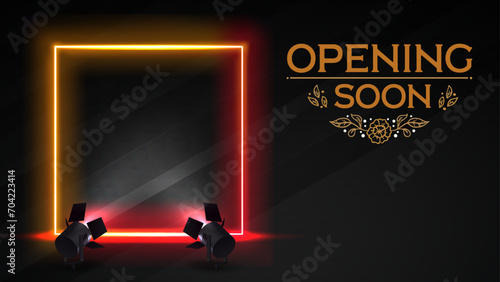 Futuristic Coming Soon Banner with Circular Brilliance and Modern Typography 