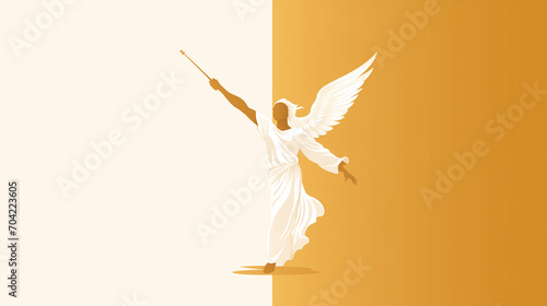 Illustration of angel Moroni of mormon church. 