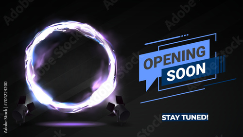 Futuristic Coming Soon Banner with Circular Brilliance and Modern Typography – Ideal for YouTube Videos, Presentations, Product Introductions, Web Pages, New Releases and much more! 