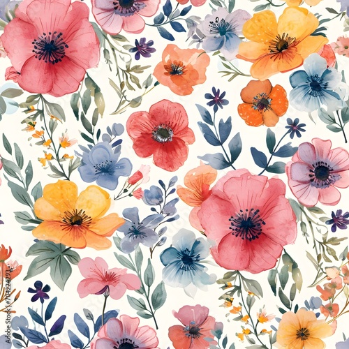 Seamless pattern background with flowers.