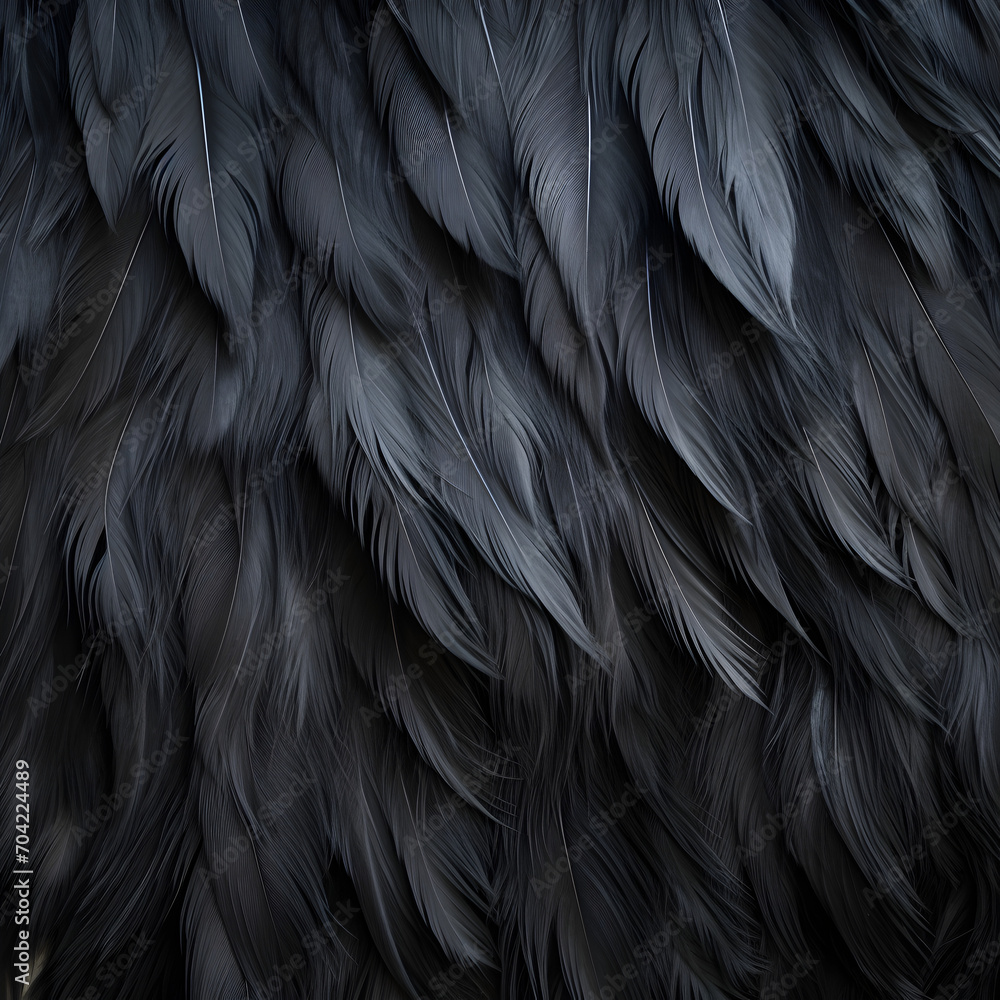 Fototapeta premium Black feather background 