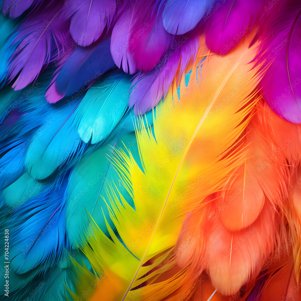 Obraz premium Colorful feathers background 