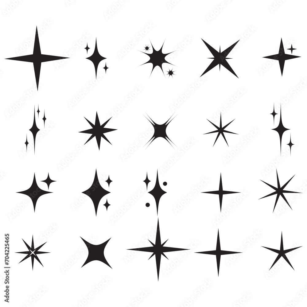 Sparkles symbols vector. The set of original vector stars sparkle icon. Bright firework, decoration twinkle, shiny flash. Glowing light effect stars and bursts collection. Black illustration 111 Sparkles symbols vector. The set of original vector stars sparkle icon. Bright firework, decoration twinkle, shiny flash. Glowing light effect stars and bursts collection. Black illustration 111