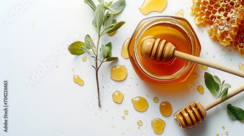 Pure honey 100%, sweet and fragrant for health and beauty. 
