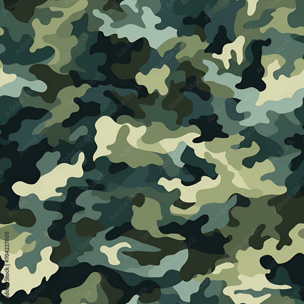 Camouflage pattern in vector, seamless background in military style with green and brown shades Camouflage pattern in vector, seamless background in military style with green and brown shades