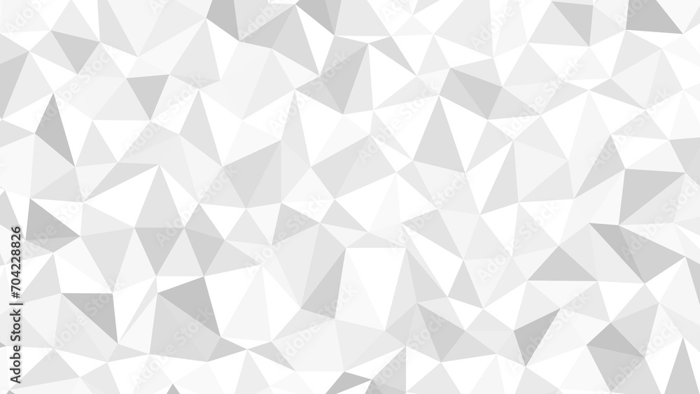 クリスタル風の煌めく背景素材　白銀色キラキラ三角　16：9 - obrazy, fototapety, plakaty 